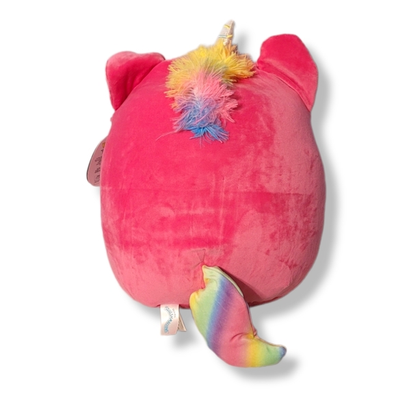 Squishmallow Lizette Pink and Rainbow 14 inch Caticorn Horned Cat Kellytoy - Picture 2 of 7